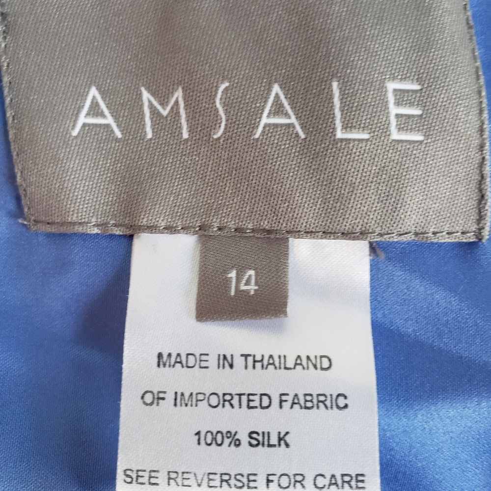 NWT Amsale Silk Dress, style G425C, Hydrangea, 14 - Picture 15 of 16